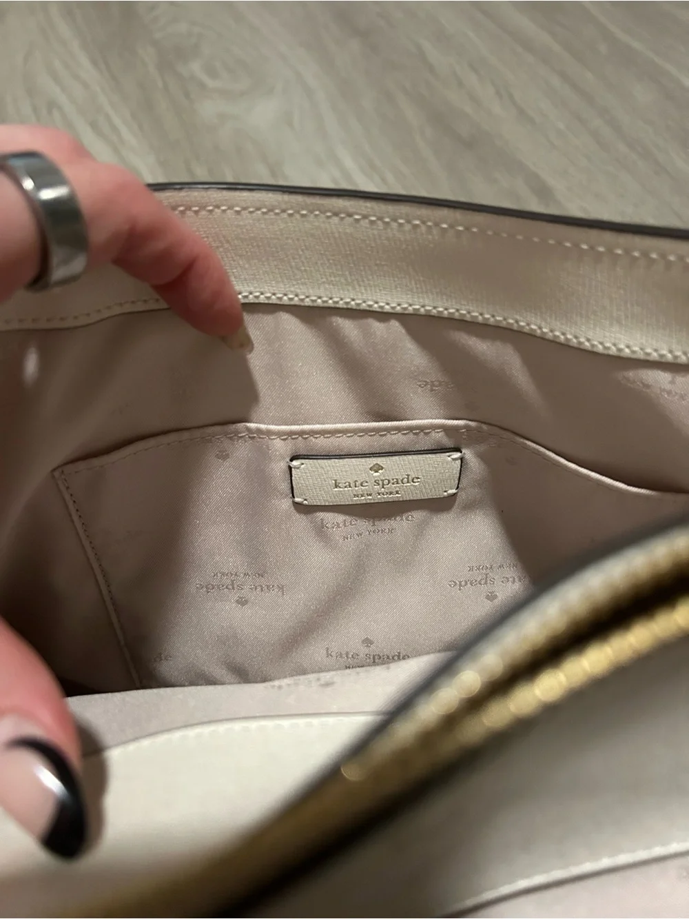 Kate Spade light pink & cream pebbled leather tote bag NWT Retail $429